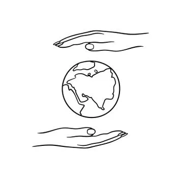 Planet Earth In Hands Stock Illustration