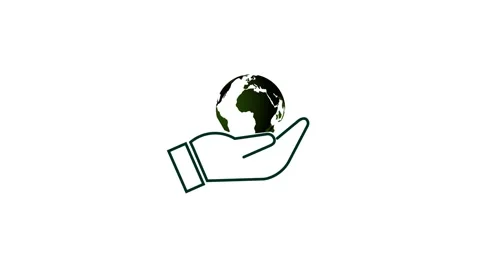 Planet Earth on hands, save the planet, ecology, climate icon animation Video stock 260115133