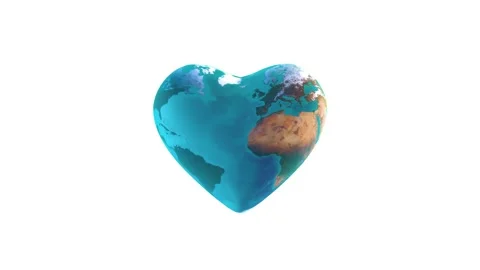Planet Earth with heart shape beating 스톡 동영상 150948778