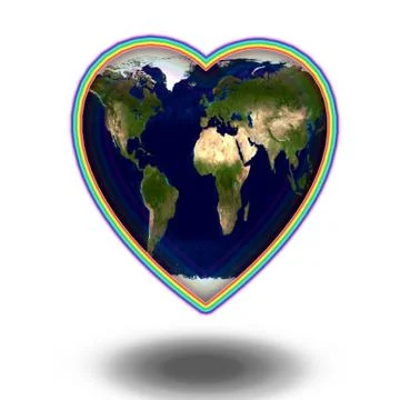 Planet Earth in Heart shape Stock Illustration