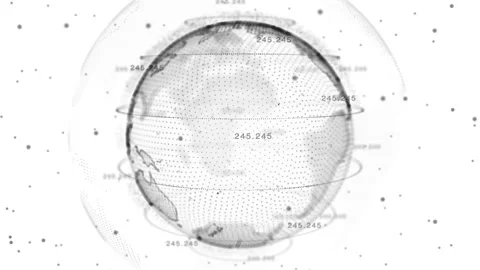 The planet Earth Hologram Rotating Node Connection 4k Loop Animation With Alpha. Video stock 139848230
