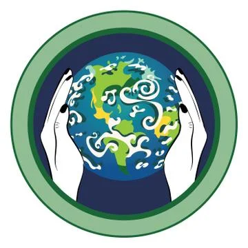 Planet Earth in human hands Illustrazione stock