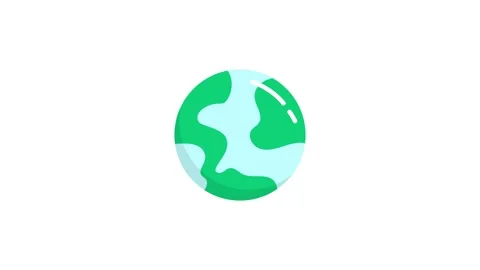 Planet Earth icon animation on the white background. Stock Footage 153676307