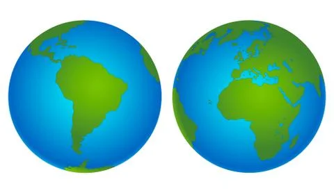 Planet Earth icon. Flat planet Earth icon. Stock Illustration