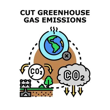 Planet earth implementing greenhouse gas emission reduction Stock Illustration