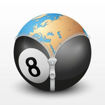 Planet Earth inside billiard ball 库存插图