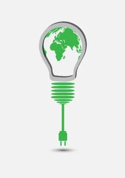 Planet earth inside light bulb Stock Illustration