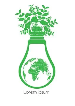 Planet earth inside light bulb Stock Illustration