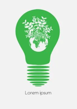 Planet earth inside light bulb Stock Illustration