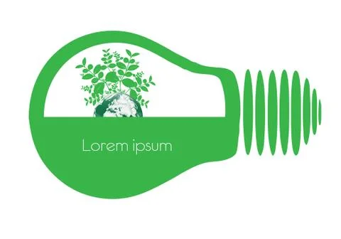 Planet earth inside light bulb Stock Illustration