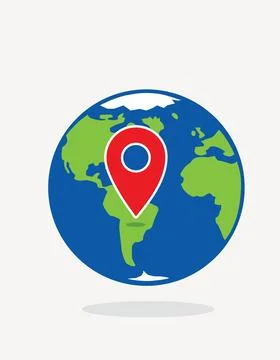 Planet earth location pointer Stock Illustration