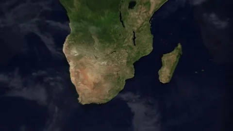 Planet Earth Map - South Africa - Evening Time-lapse Stock Footage