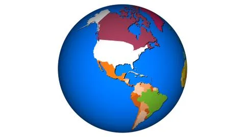 Planet Earth - Map USA Sphere World 002 Illustrazione stock