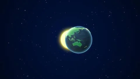 The planet Earth with the moon in outer space Stock Illustration