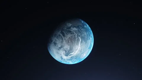 Planet Earth moving away into space Stock Footage 148895560