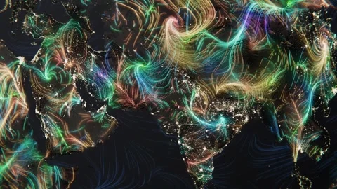 Planet Earth with Network Grid Moving Over Surface 3d Animation Space View Stock Footage 288641670