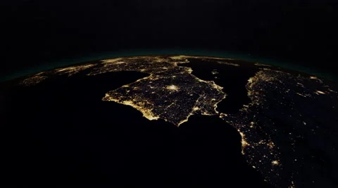 Planet earth at night Stock Footage 61817982