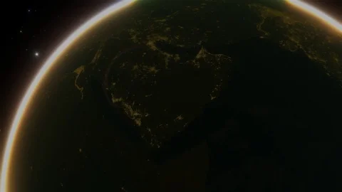 Planet Earth at Night from Space Middle East Stock Footage 84956426