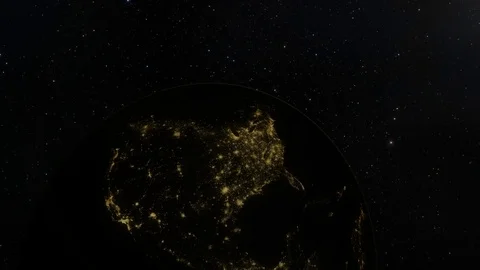 Planet Earth at Night from Space United Sates and Canada Stock Footage 84956502