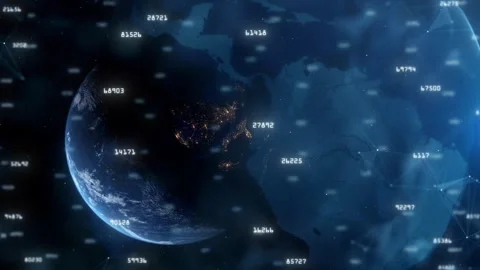 Planet Earth With Numbers Stock Footage 247562419