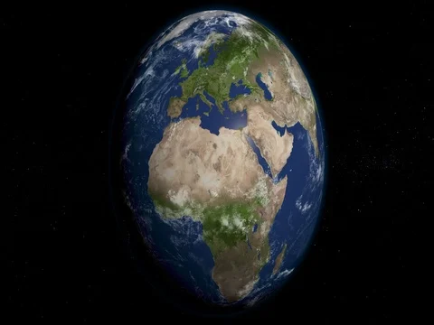 Planet Earth orbiting in 4K, looped, day, 3D animation, alpha Stock Footage 72647565
