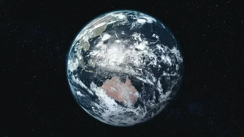 Planet Earth orbits against Sun causing fantastic eclipse Stock Footage 112240437