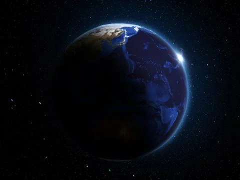 Planet Earth in outer space 3d illustration Stock Illustration