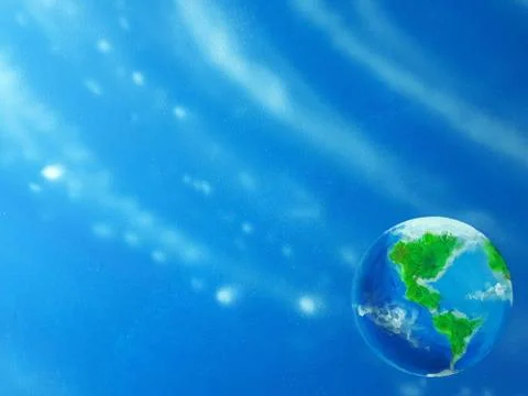 Planet Earth in Outer Space. Acrylic painting. Stock-Illustration