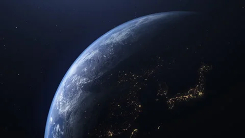 Planet Earth From Outer Space. Amazing View Of Planet Earth From Space. Stock Footage 135956702