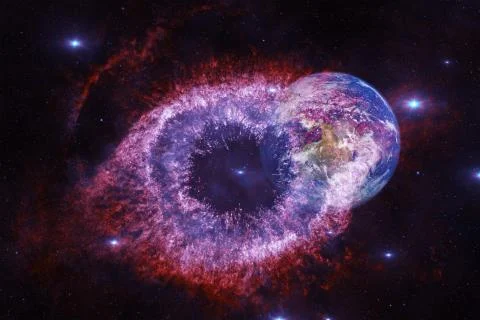 Planet Earth in outer space. Elements of this image furnished by NASA 库存照片