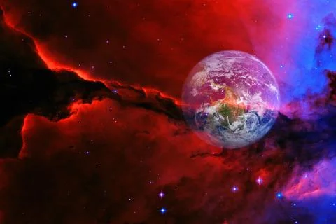 Planet Earth in outer space. Elements of this image furnished by NASA Stock Photos