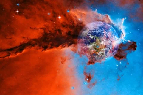 Planet Earth in outer space. Elements of this image furnished by NASA Foto stock