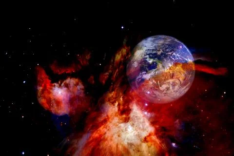 Planet Earth in outer space. Elements of this image furnished by NASA Stock Photos