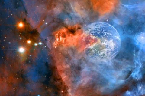 Planet Earth in outer space. Elements of this image furnished by NASA Stock Photos