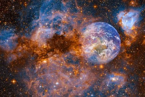 Planet Earth in outer space. Elements of this image furnished by NASA Foto stock