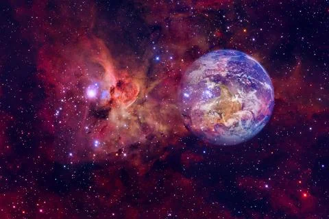 Planet Earth in outer space. Elements of this image furnished by NASA 写真素材