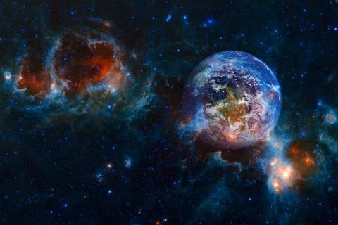 Planet Earth in outer space. Elements of this image furnished by NASA 库存照片