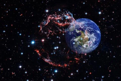 Planet Earth in outer space. Elements of this image furnished by NASA Foto stock