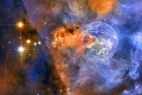 Planet Earth in outer space. Elements of this image furnished by NASA 库存照片