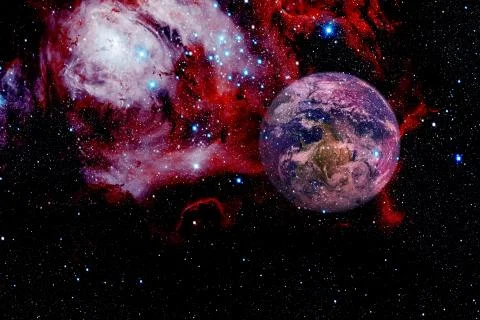 Planet Earth in outer space. Elements of this image furnished by NASA Stock Photos