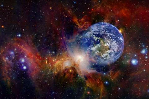 Planet Earth in outer space. Elements of this image furnished by NASA Foto stock