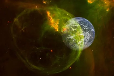 Planet Earth in outer space. Elements of this image furnished by NASA 写真素材
