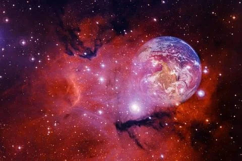  Planet Earth in outer space. Elements of this image furnished by NASA Pla... Stock Photos