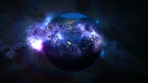 Planet Earth in outer space. Stock Footage 87856899