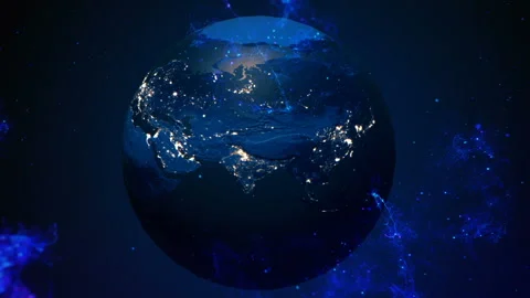 Planet Earth in outer space. Galaxy, Milky Way and Nebula. Stock Footage 87775092