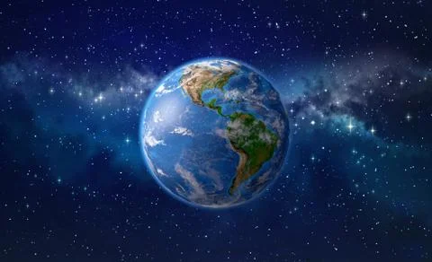 Planet earth in outer space Stock Illustration
