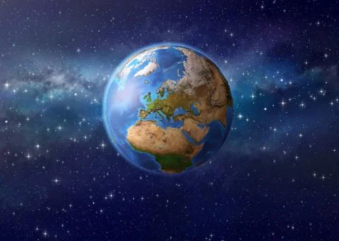 Planet earth in outer space Stock Illustration