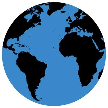 Planet Earth with partial markings of continents, oceans, and seas Stock Illustration