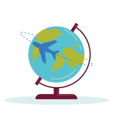Planet Earth. Plane. Vector. Stock Illustration