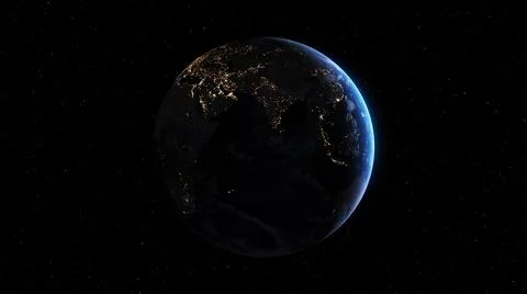Planet earth with realistic geography surface and orbital 3D cloud atmosphere Illustrazione stock